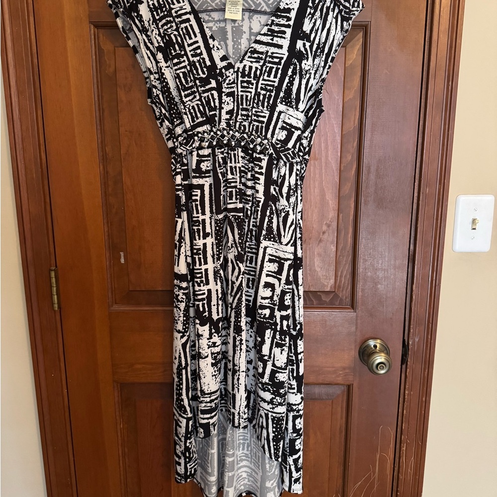 Black and White Patterned Dress